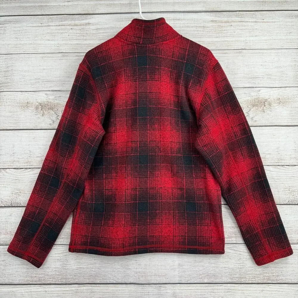 The North Face Gordon Lyons Novelty‎ 1/4 Zip Pullover Mens Medium Red Black